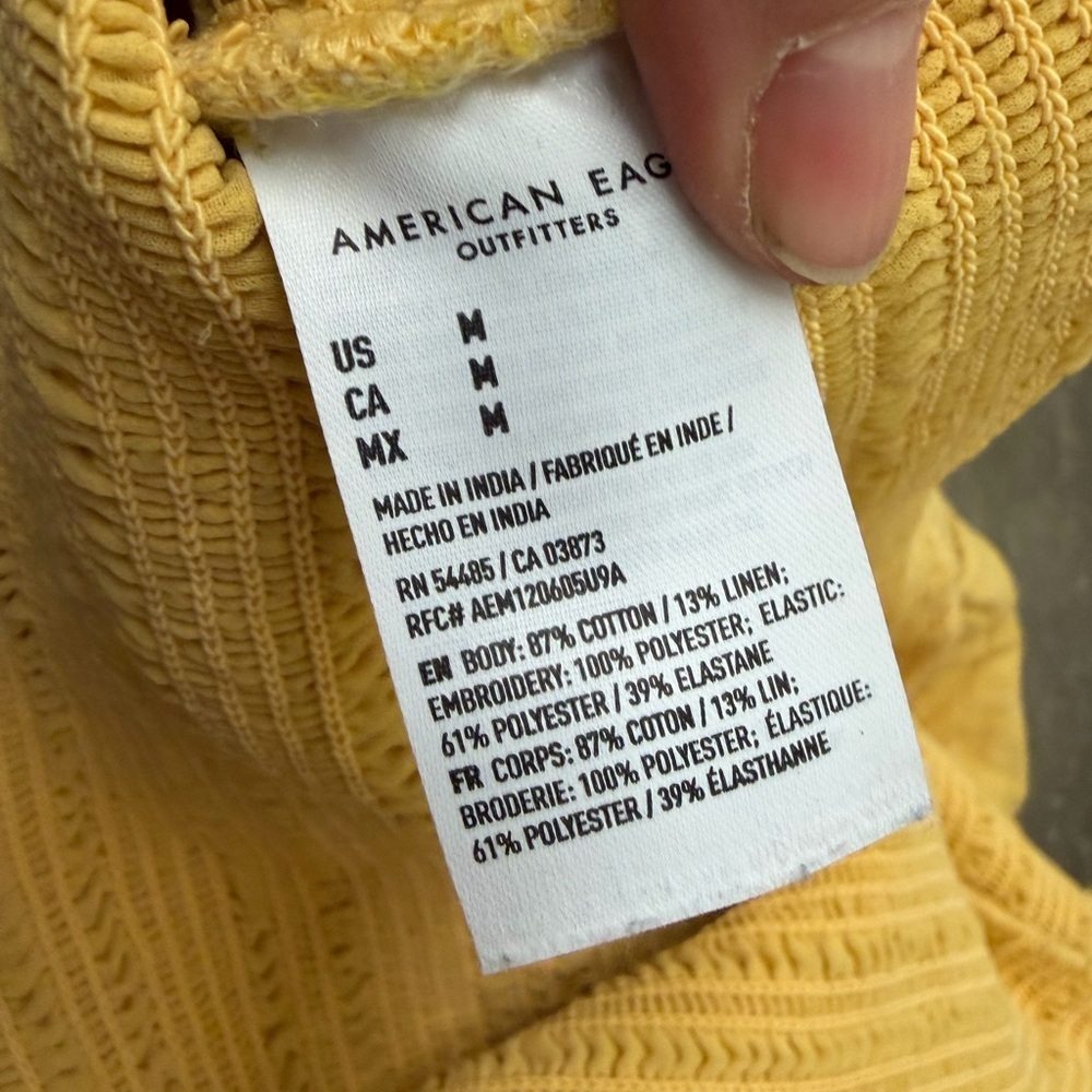 American eagle rushed Yellow Ruffle Dress - Picture 8 of 9